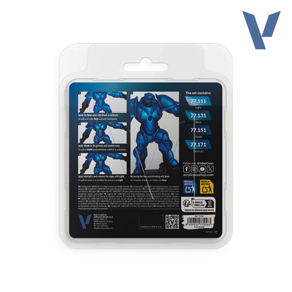 Set Azul Zafiro - 4 pinturas metálicas para miniaturas (1)