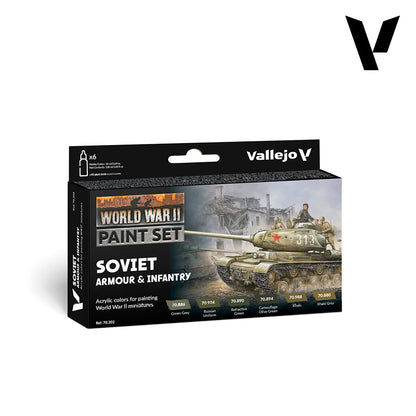 Set de 6 pinturas para uniformes y vehículos del ejército soviético de la WWII