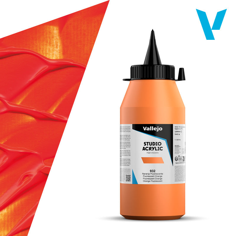 Pintura Acrílica Naranja Fluorescente 1 L - Bellas Artes