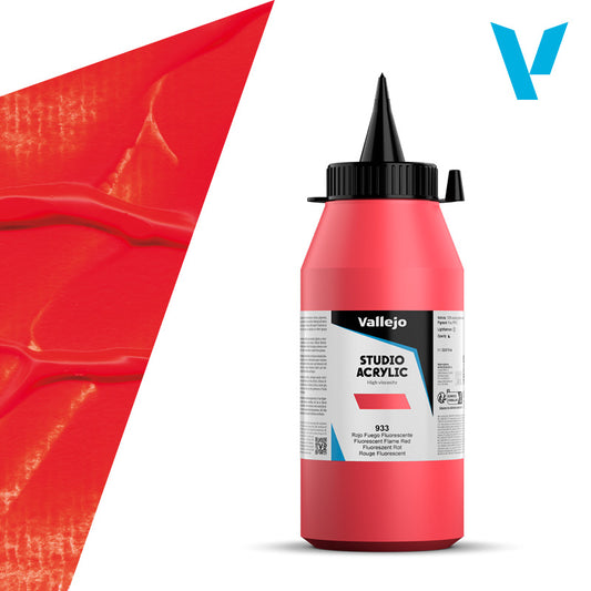 Pintura Acrílica Rojo Fuego Fluorescente 1 L - Bellas Artes
