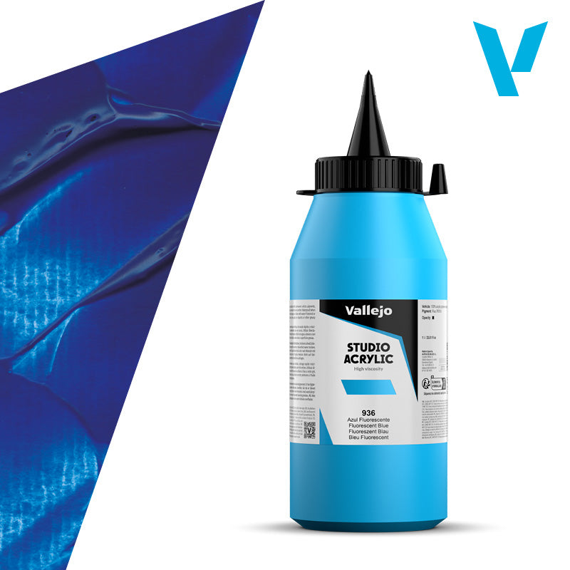 Pintura Acrílica Azul Fluorescente 1 L - Bellas Artes