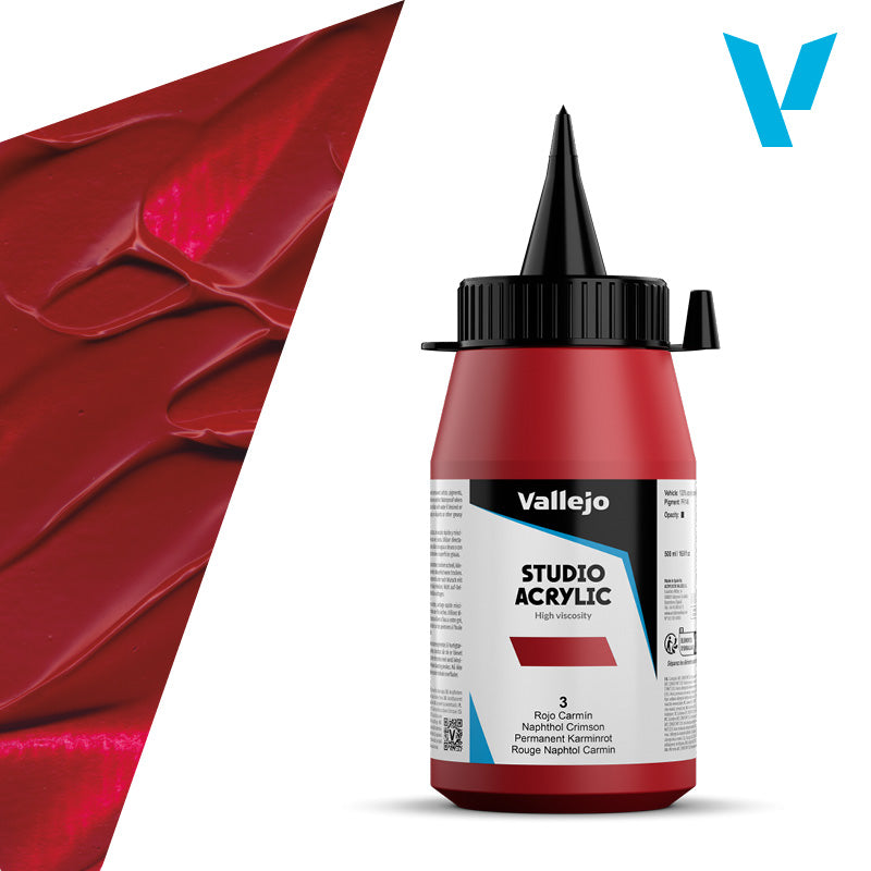 Pintura Acrílica Rojo Carmín 500 ml - Bellas Artes