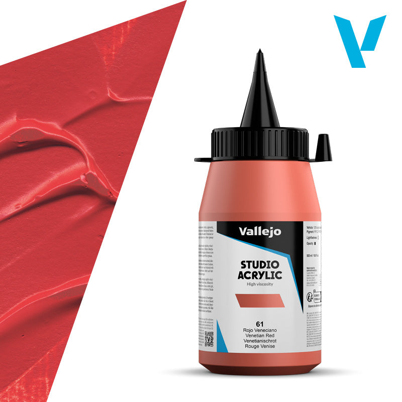 Pintura Acrílica Rojo Veneciano 500 ml - Bellas Artes