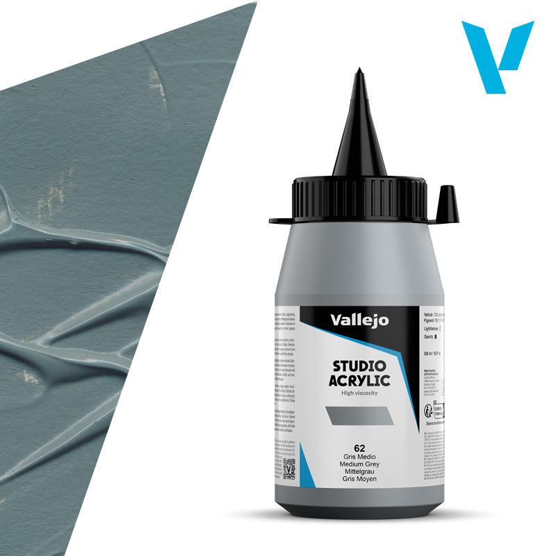 Pintura Acrílica Gris Medio 500 ml - Bellas Artes