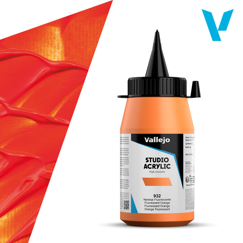 Pintura Acrílica Naranja Fluorescente 500 ml - Bellas Artes