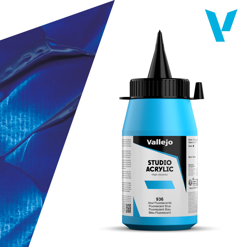 Pintura Acrílica Azul Fluorescente 500 ml - Bellas Artes