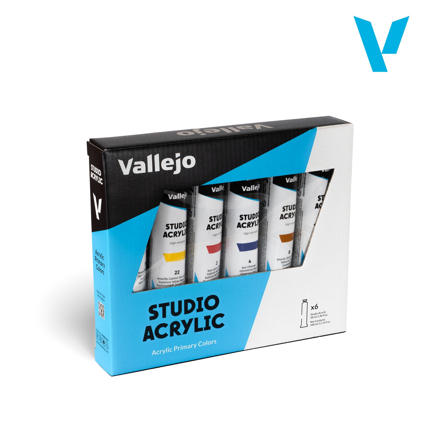 Set de 6 Colores Primarios para Bellas Artes 58ml - Studio Acrylic