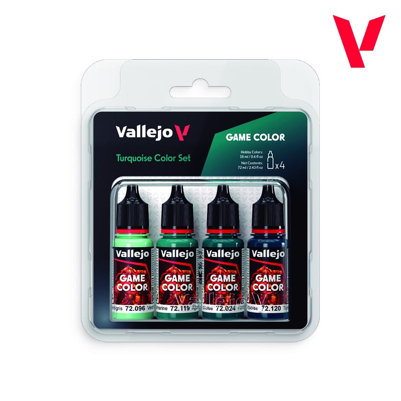 Set de 4 Pinturas Turquesas 18 ml - Game Color