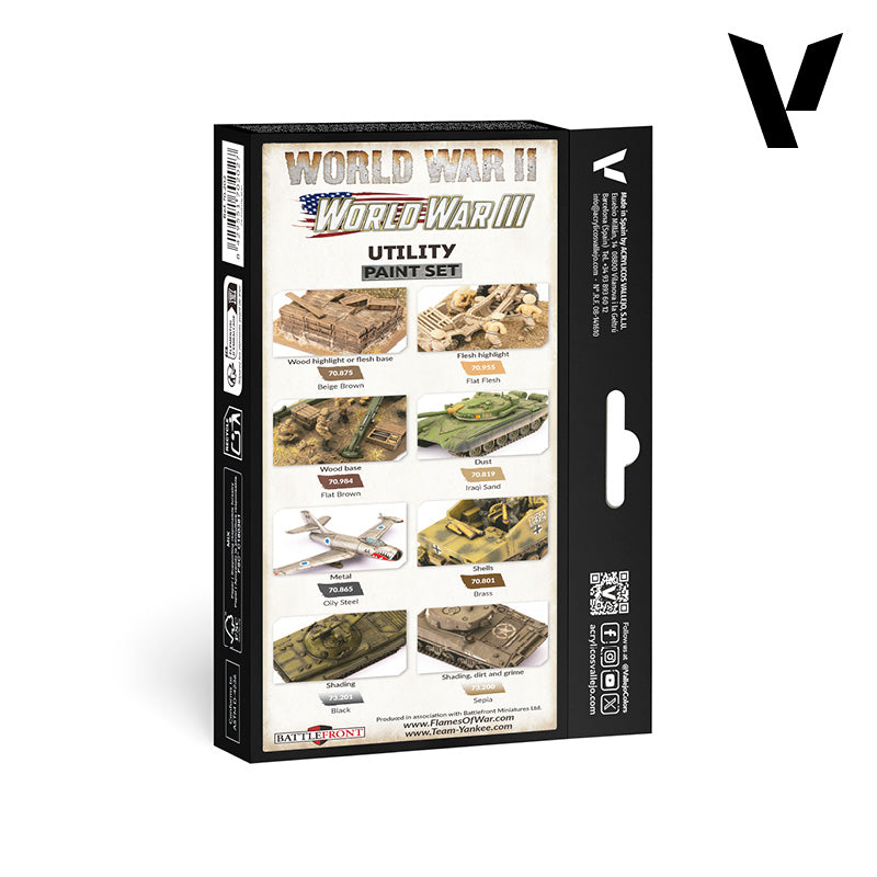 Set de 6 pinturas y 2 lavados para miniaturas WWII y WWIII (1)