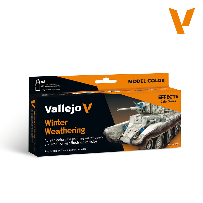 Set de 8 pinturas para efectos invernales de desgaste