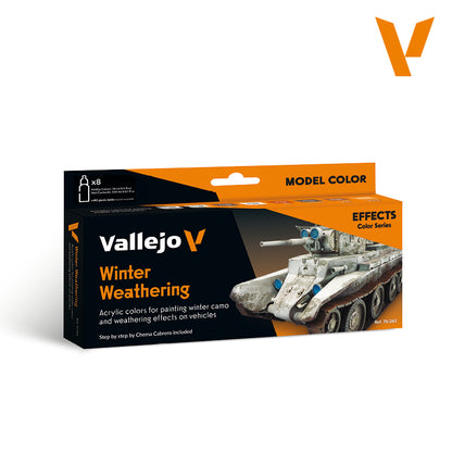 Set de 8 pinturas para efectos invernales de desgaste
